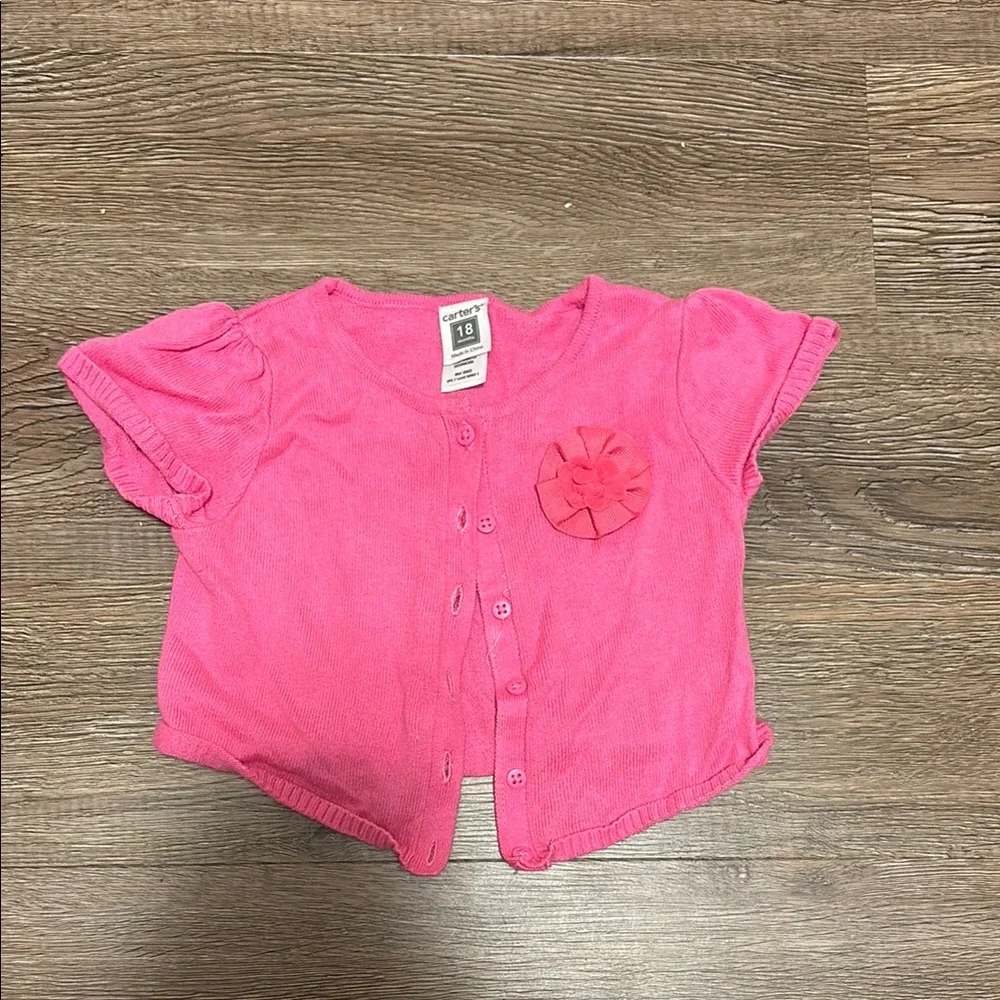 girls carters flower cardigan